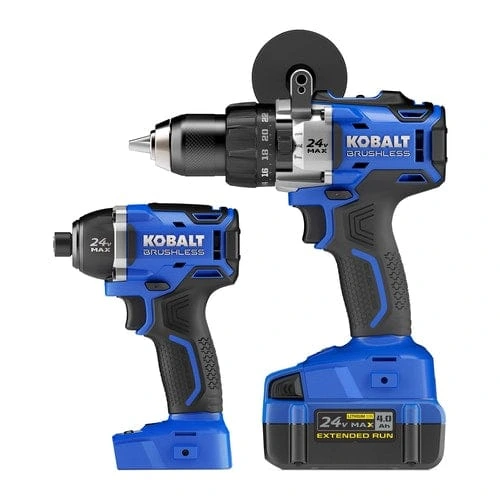 Kobalt 2-Tool 24-Volt Max Brushless Power Tool Combo Kit with Soft Case (Charger Included and 1-Battery Included)