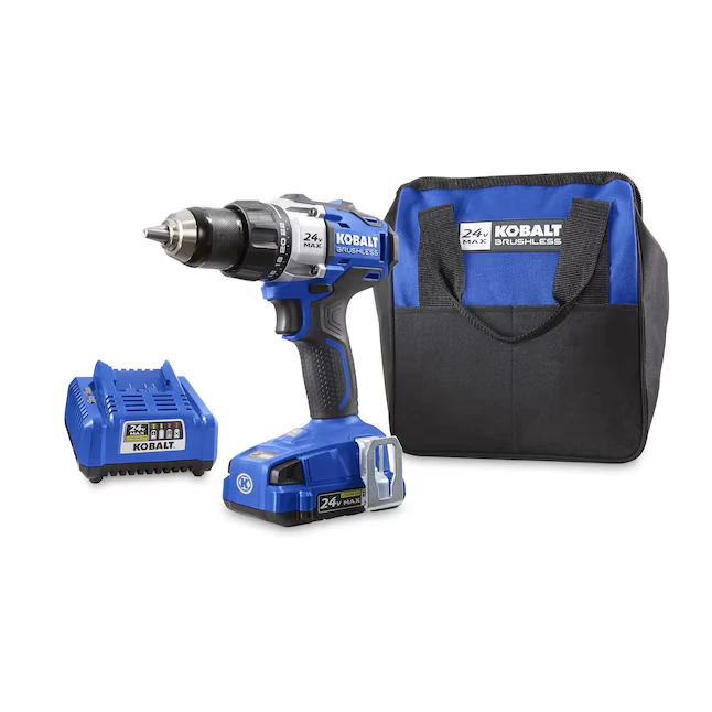 Kobalt 24-volt 1/2-in Brushless Cordless Drill (1-Battery Included, Charger Included and Soft Bag included)