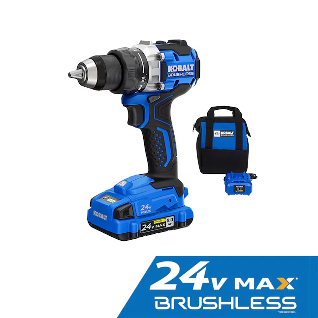 Kobalt 24-volt 1/2-in Keyless Brushless Cordless Drill (1-Battery, Charger and Soft Bag included)