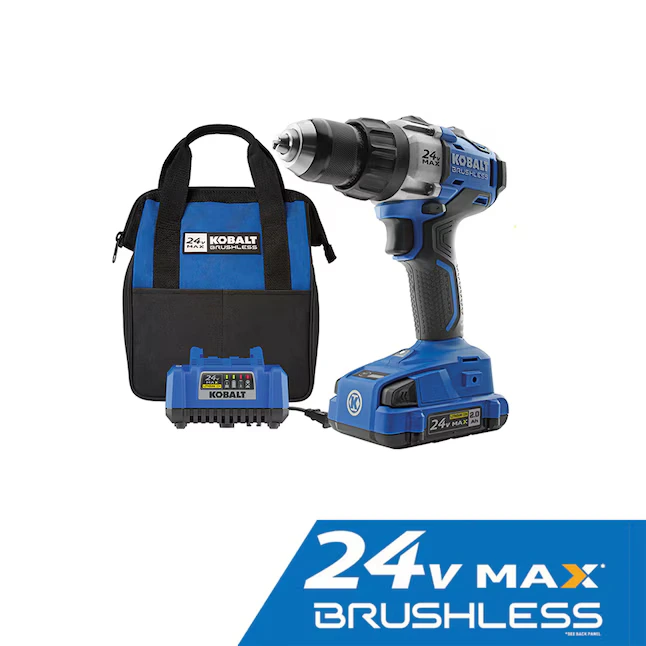 Kobalt 24-volt 1/2-in Keyless Brushless Cordless Drill (2-Batteries, Charger and Soft Bag included)