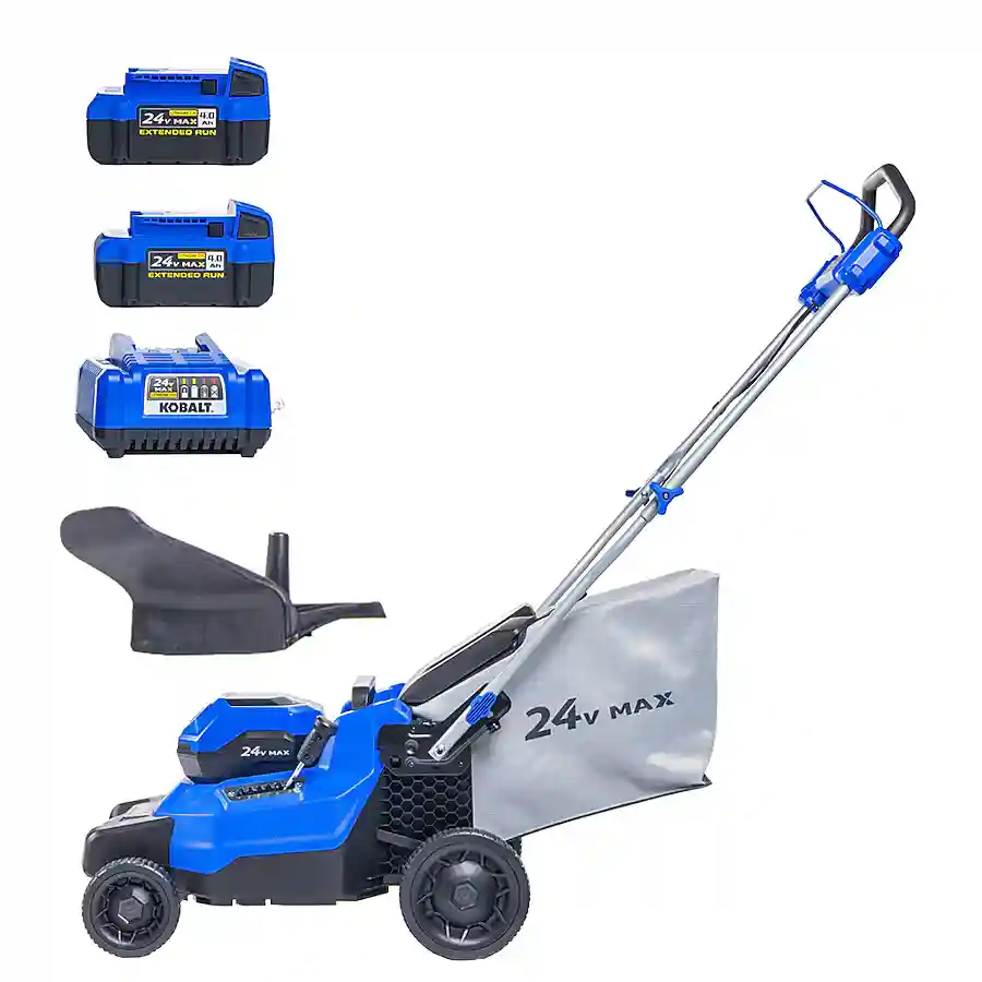 Kobalt 24-Volt 16-in Cordless Push Lawn Mower 4 Ah (Bagger Sold Separately) (2-Batteries and Charger Included)