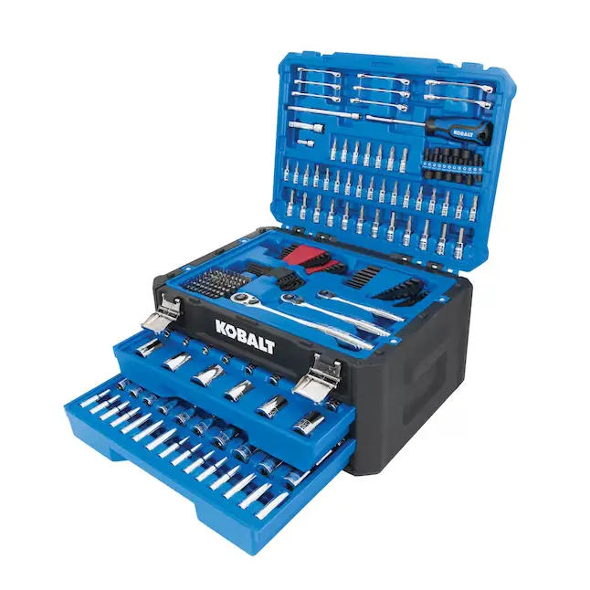 Kobalt 277 -Piece Standard (SAE) and Metric Polished Chrome Mechanics Tool Set with Hard Case