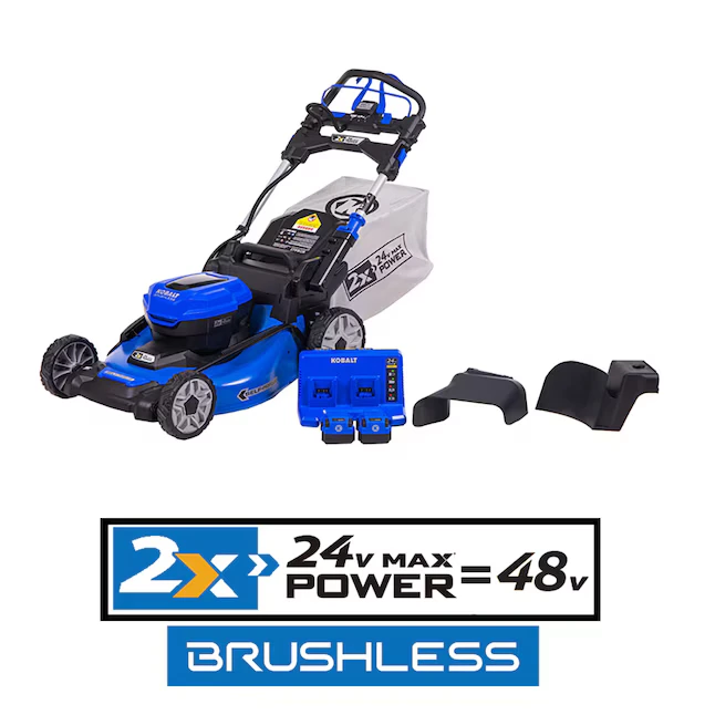 Kobalt 2x24 48-Volt 20-in Cordless Self-Propelled Lawn Mower 5 Ah (2-Batteries and Charger Included)