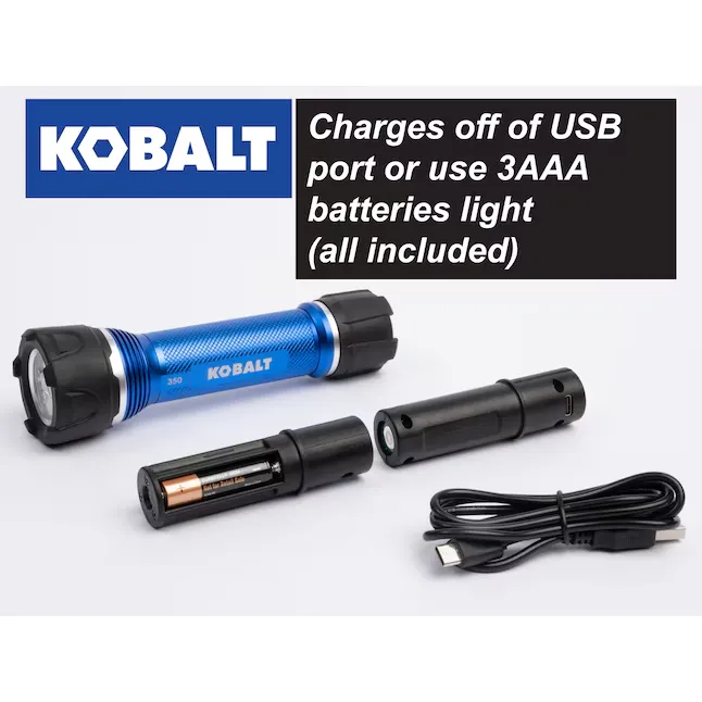 Kobalt 350-Lumen 3 Modes LED Flashlight with Rechargeable