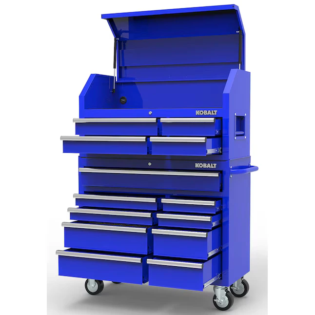 Kobalt 42-Inches W x 59-Inches H 13 Ball-bearing Steel Tool Chest Combo (Blue)