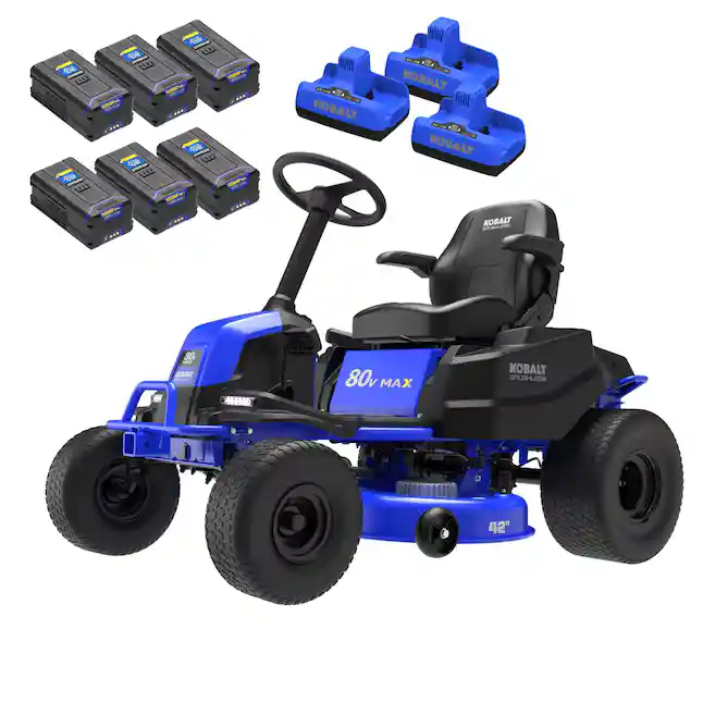 Kobalt Crossover 42-Inch 80-Volt Lithium-Ion Electric Riding Lawn Mower (6 Batteries Included)