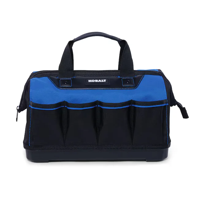 Kobalt Hard Bottom Black/Blue Polyester 14-in Zippered Tool Bag